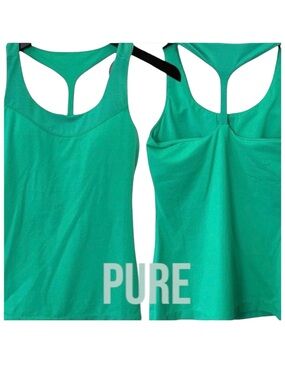 PURE Green Racerback Molded Pad Tank (S)